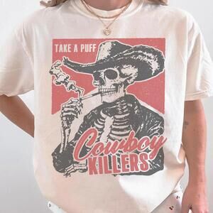 Cowboy Killers Shirt Women Graphic Tee Funny Cigarette T Shirt Smoking Shirts